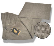 View Item New Gabicci Vintage Mod Fit Wool Trousers Herringbone Brown 